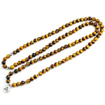 Load image into Gallery viewer, Buddha Courage 108 Mala Beads overview in U position seen from top