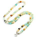 Load image into Gallery viewer, Empowerment by Lotus Flower 108 Beads Mala Overview in S Position seen from front