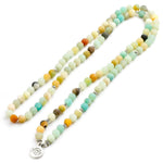 Load image into Gallery viewer, Empowerment by Lotus Flower 108 Beads Mala Overview in U Position seen from top