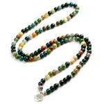 Load image into Gallery viewer, Longevity by Life Tree 108 Beads Mala overview in S Position seen from front