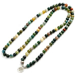 Load image into Gallery viewer, Longevity by Life Tree 108 Beads Mala overview in U Position seen from front