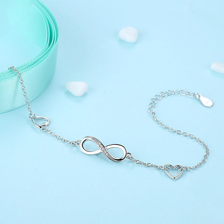 Opened Eternal True Love Elegance Bracelet in decorated environment seen from front