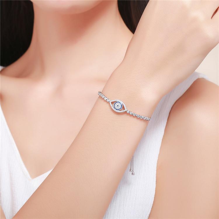 Silver Evil Eye Protection Bracelet/Nazariya at Rs 50/gram | Sterling Silver  Bracelets in Agra | ID: 25347671848